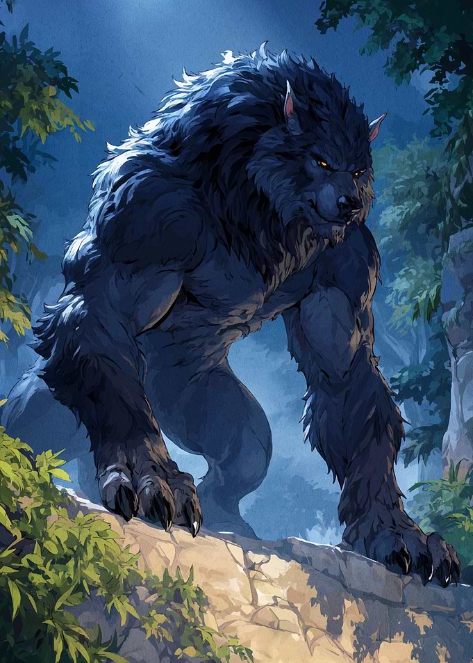 Powerful Werewolf on Stone Ledge