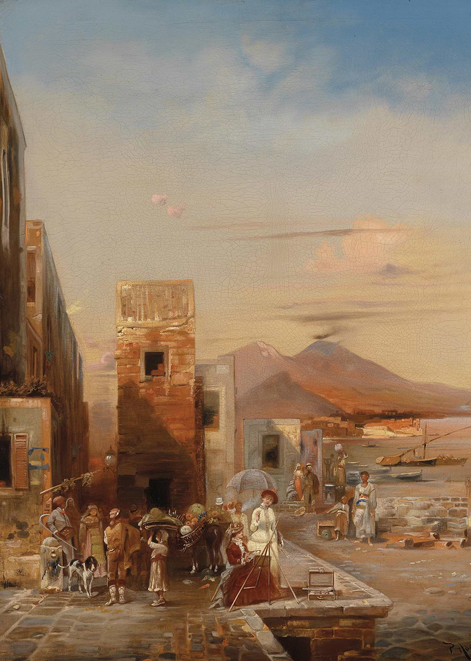 Italian Coastal Town Painting