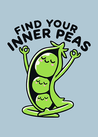 Find Your Inner Peas Cartoon Pun