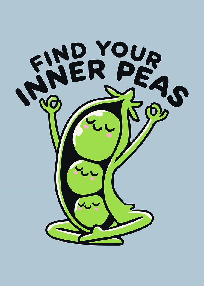 Find Your Inner Peas Cartoon Pun