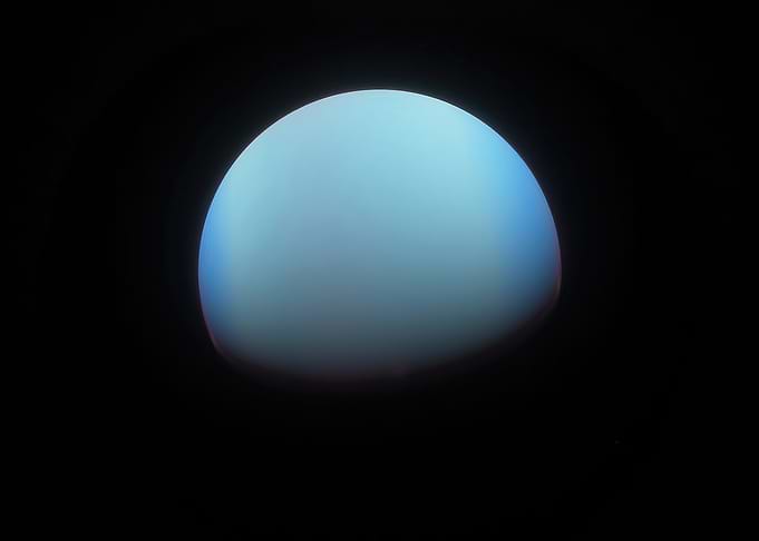 Uranus planet on black background