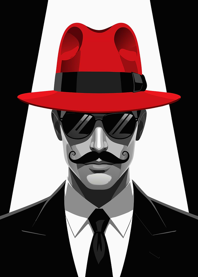 Man in Red Hat and Suit