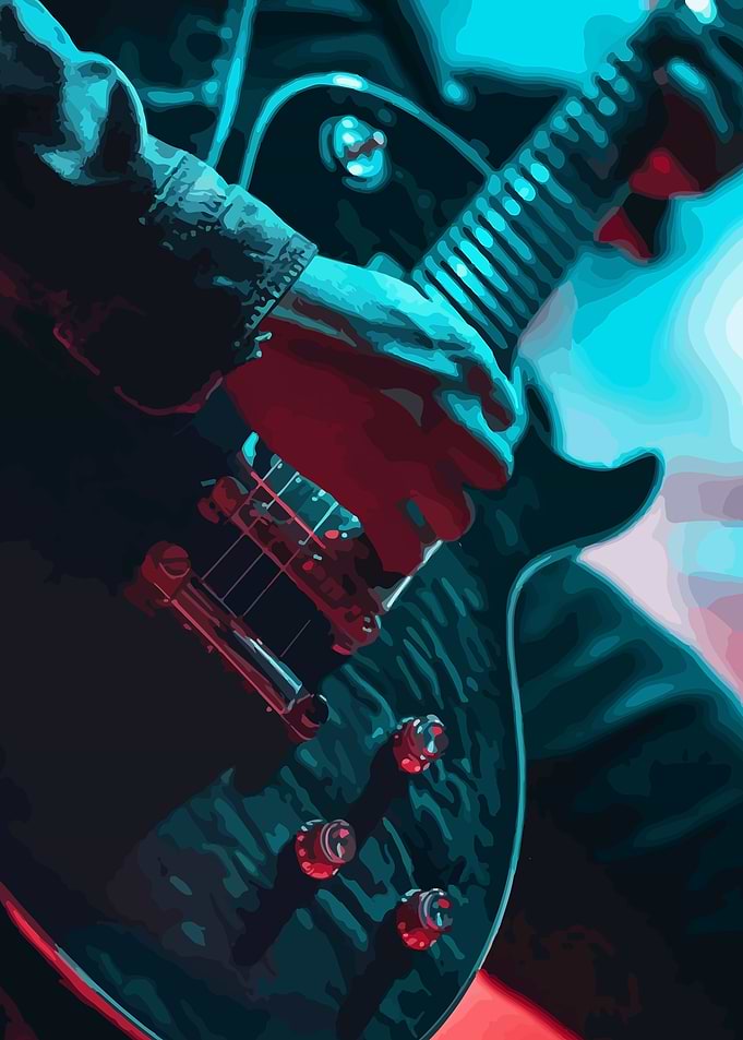Electric Guitar Player Close-Up