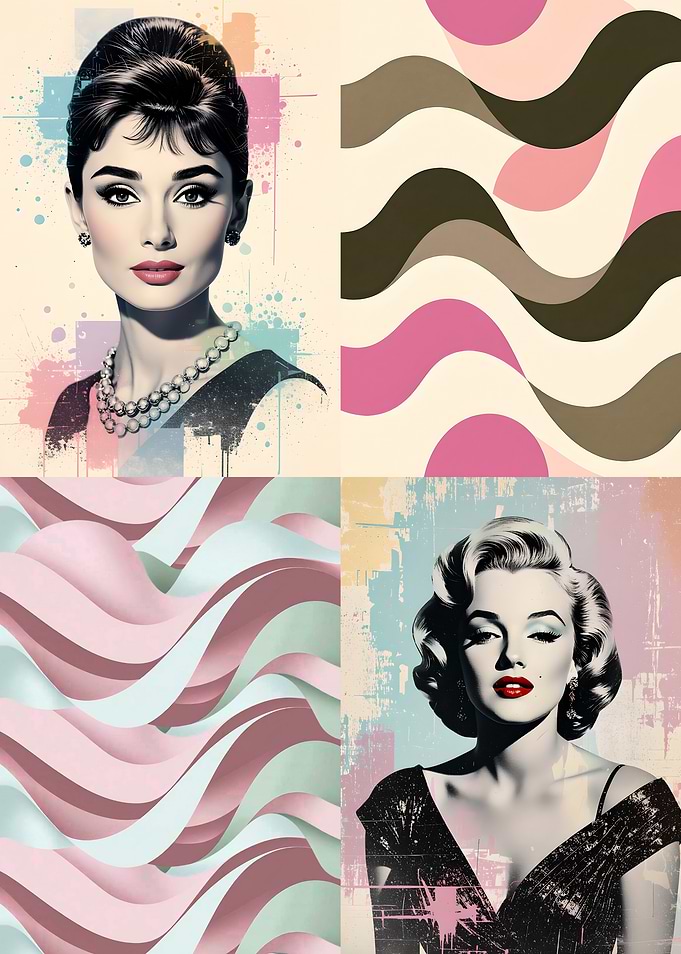 Audrey Hepburn and Marilyn Monroe Collage