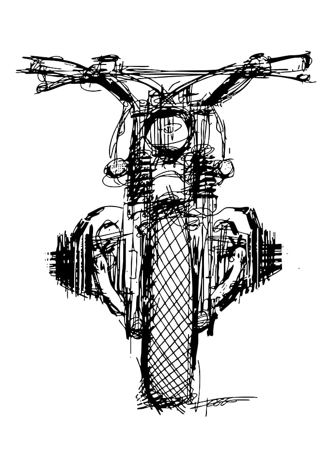 Motorcycle Front View Sketch