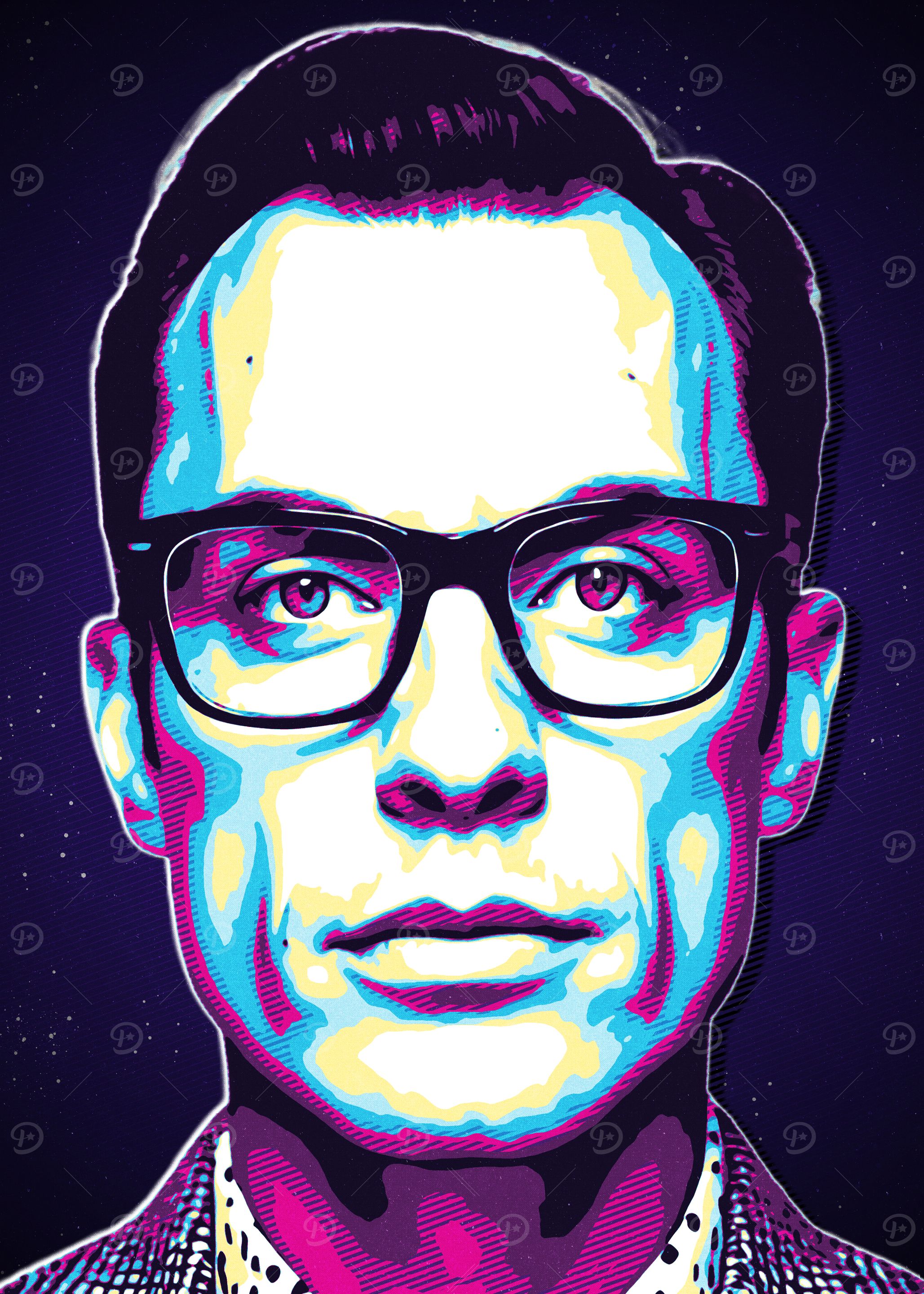 Tom Lehrer Portrait Pop Art