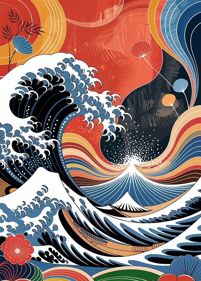 Dynamic Japanese Great Wave