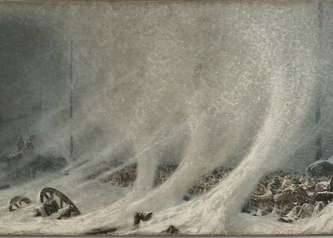 Winter Battle Scene Painting