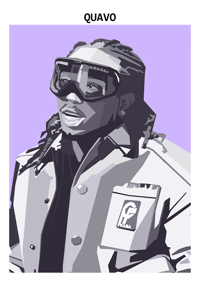 Quavo Portrait with Goggles and Prada