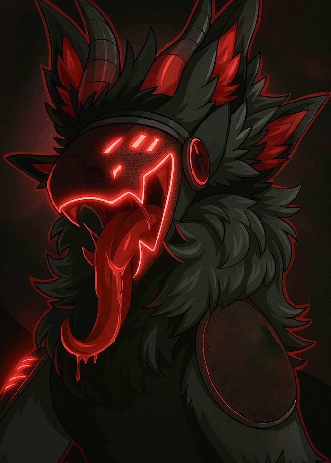 Dark Protogen Red Accents