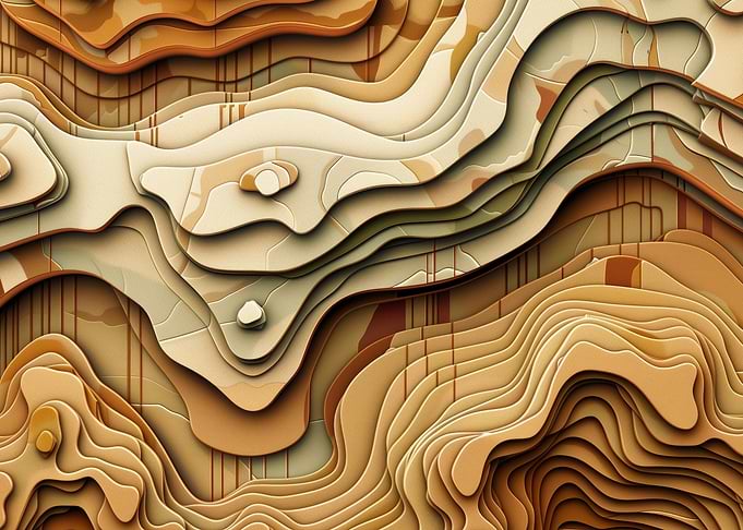 Abstract Topographic Map Art