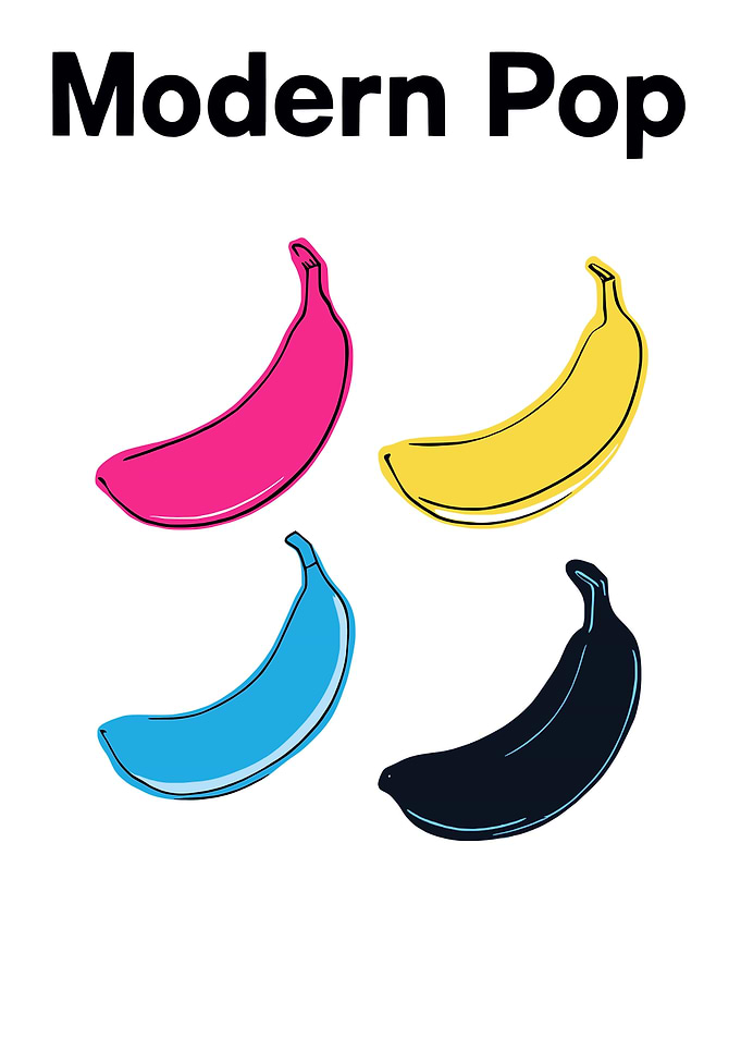 Modern Pop Art Bananas