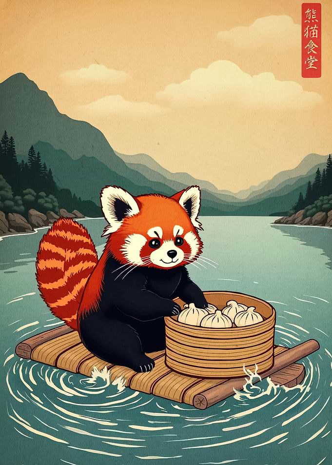 Red Panda Dumpling Raft Adventure