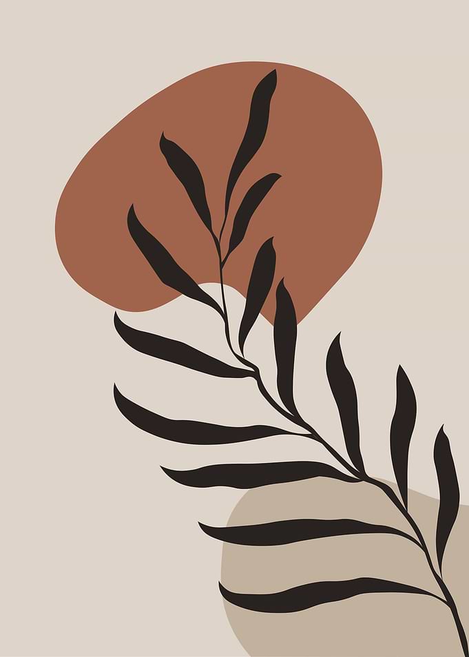 Abstract Botanical Art with Earth Tones