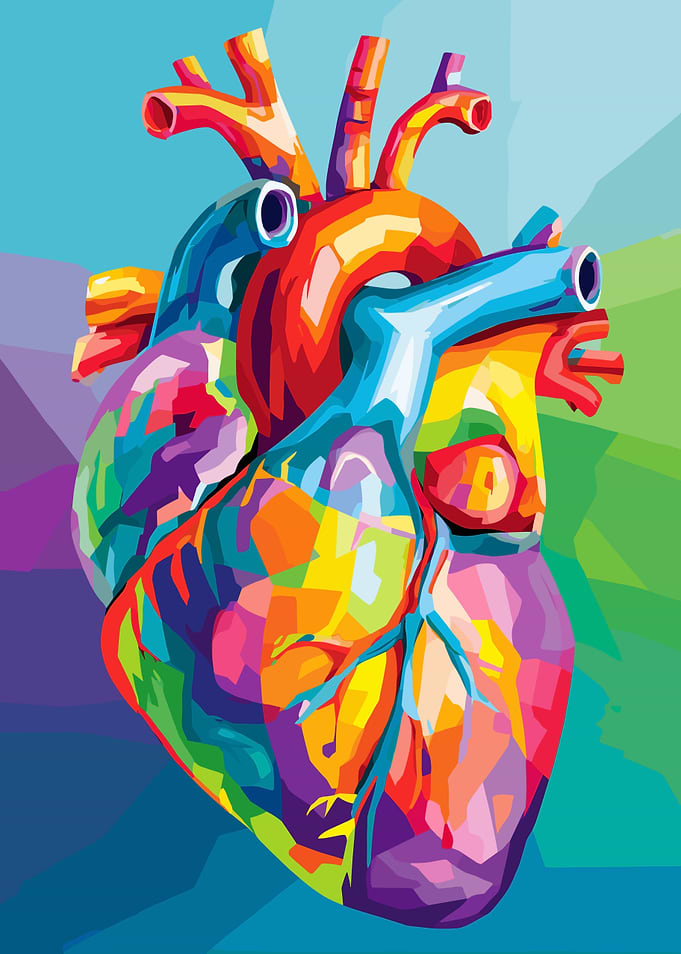 Colorful Pop Art Heart Illustration