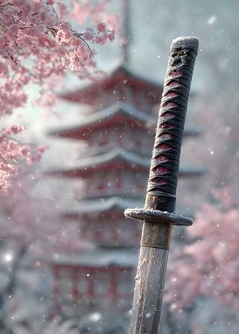 Sakura Katana in Winter