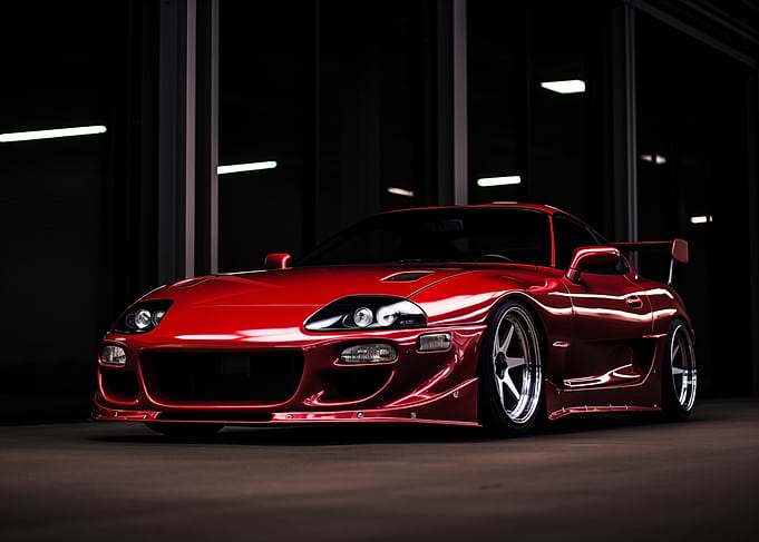Red Toyota Supra supercar