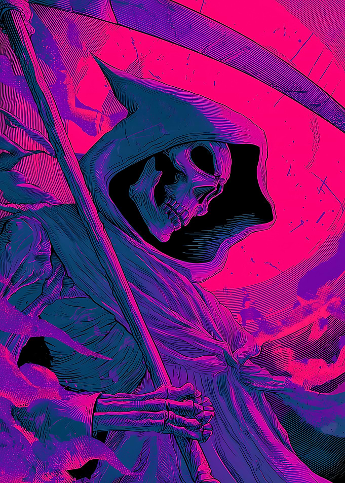 Grim Reaper in Purple and Blue