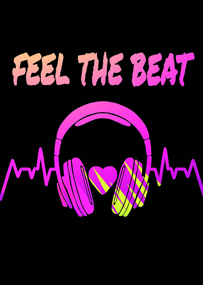 Feel the Beat Headphones Graphic