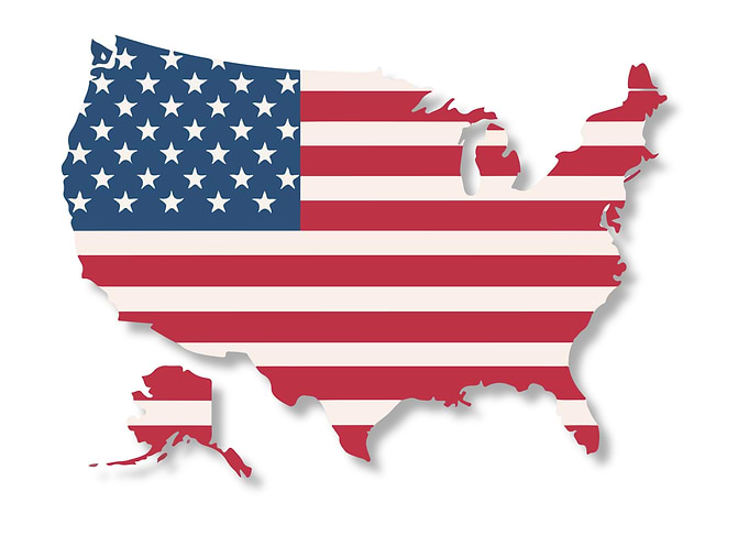 USA Map with American Flag Pattern