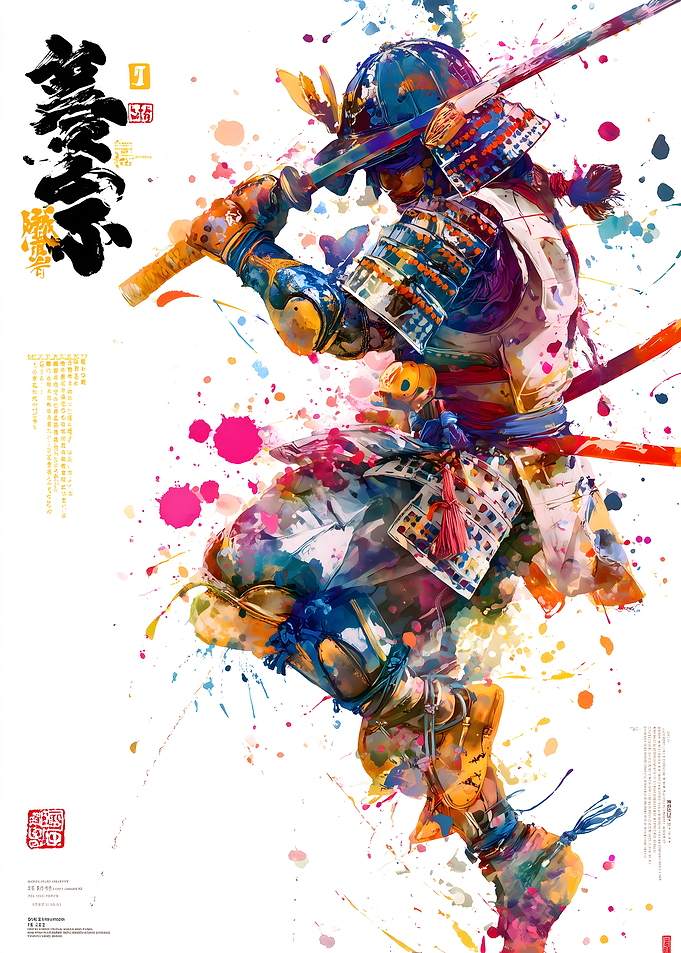 Colorful Samurai Warrior