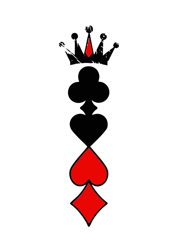 Crown and Card Suits Illustration