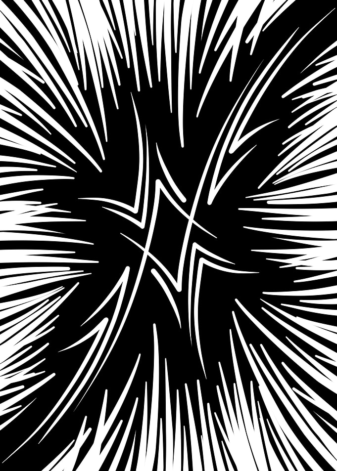 Abstract Black and White Rune