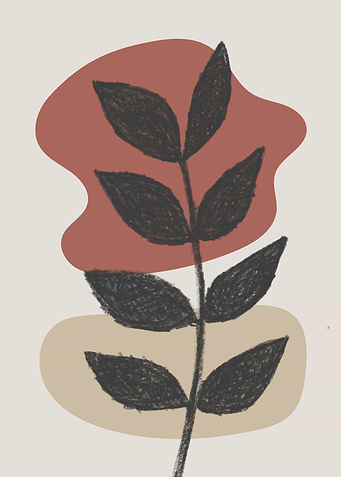 Abstract Plant with Geometric Shapes