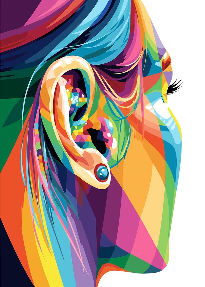 Colorful Abstract Portrait of a Woman
