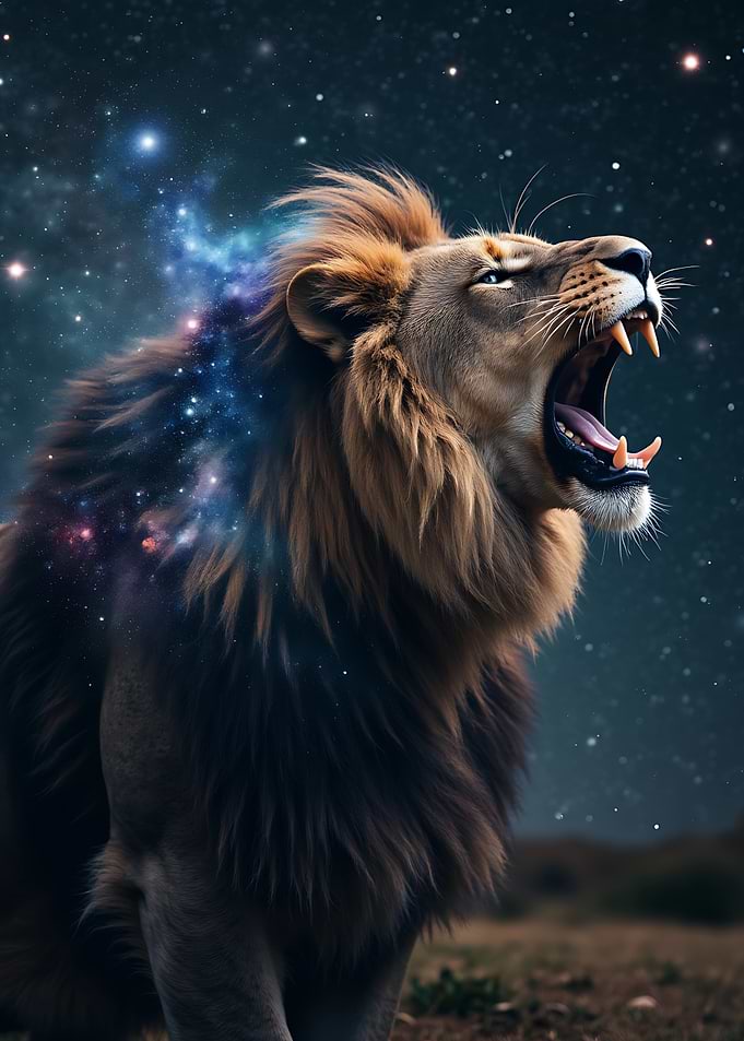 Roaring Lion with Galaxy Mane