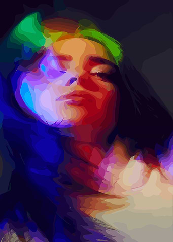 Billie Eilish Colorful Portrait