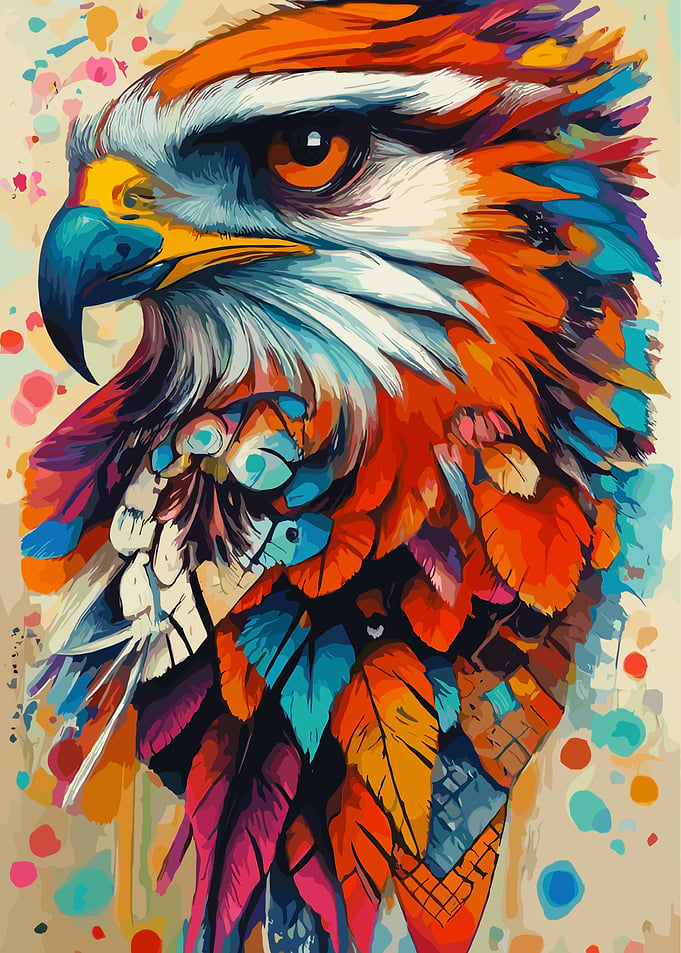 Colorful Eagle Portrait