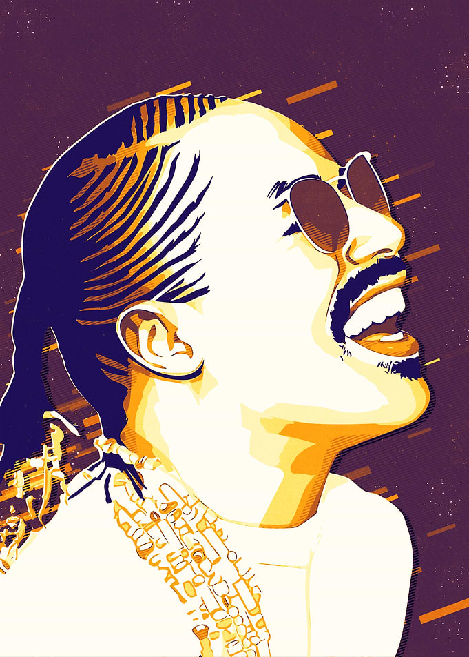Stevie Wonder Portrait Pop Art
