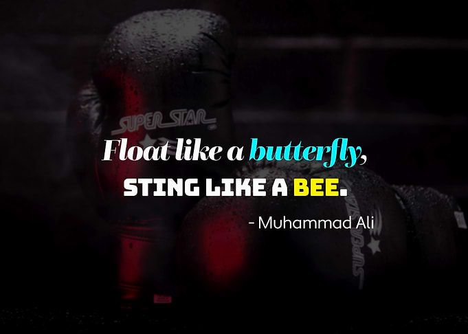 Boxing Gloves with Muhammad Ali Quote