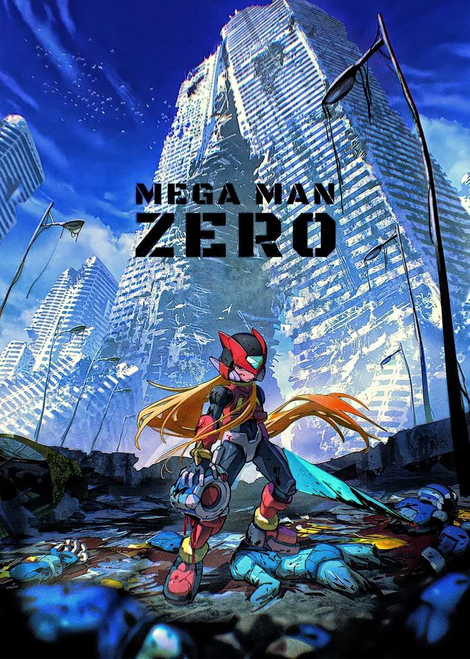 Mega Man Zero in a ruined city
