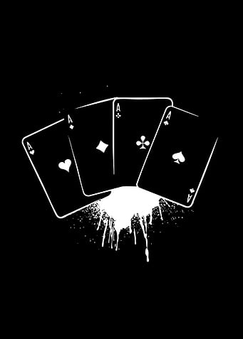 Four Aces with Paint Splatter