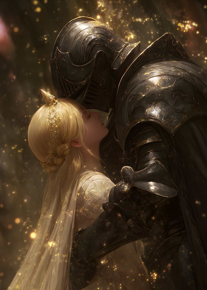 Knight and Princess Embrace