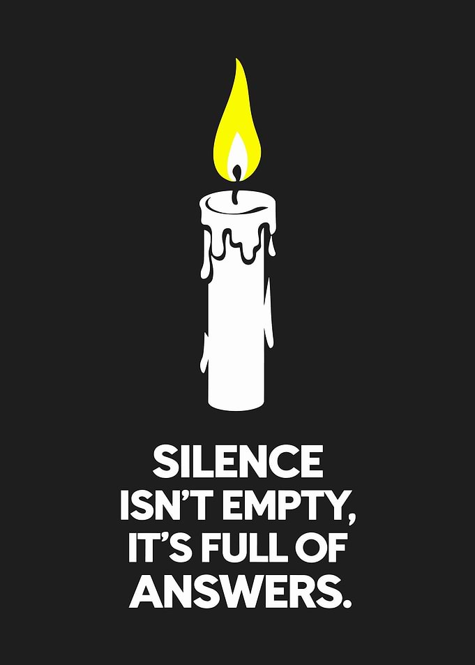 Silence and Answers Candle