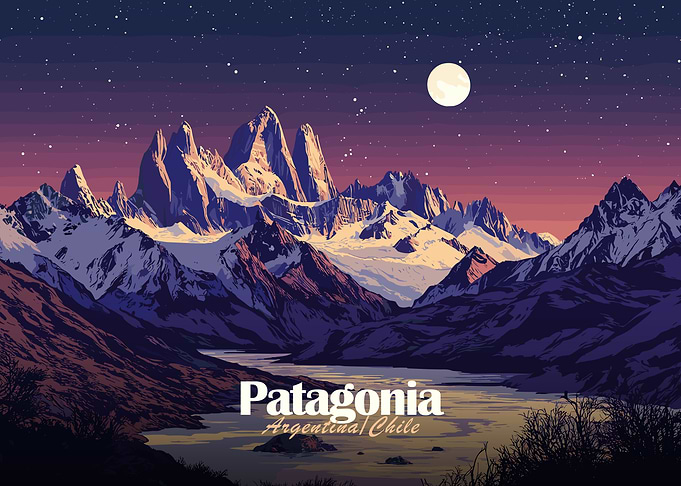 Patagonia Landscape at Night