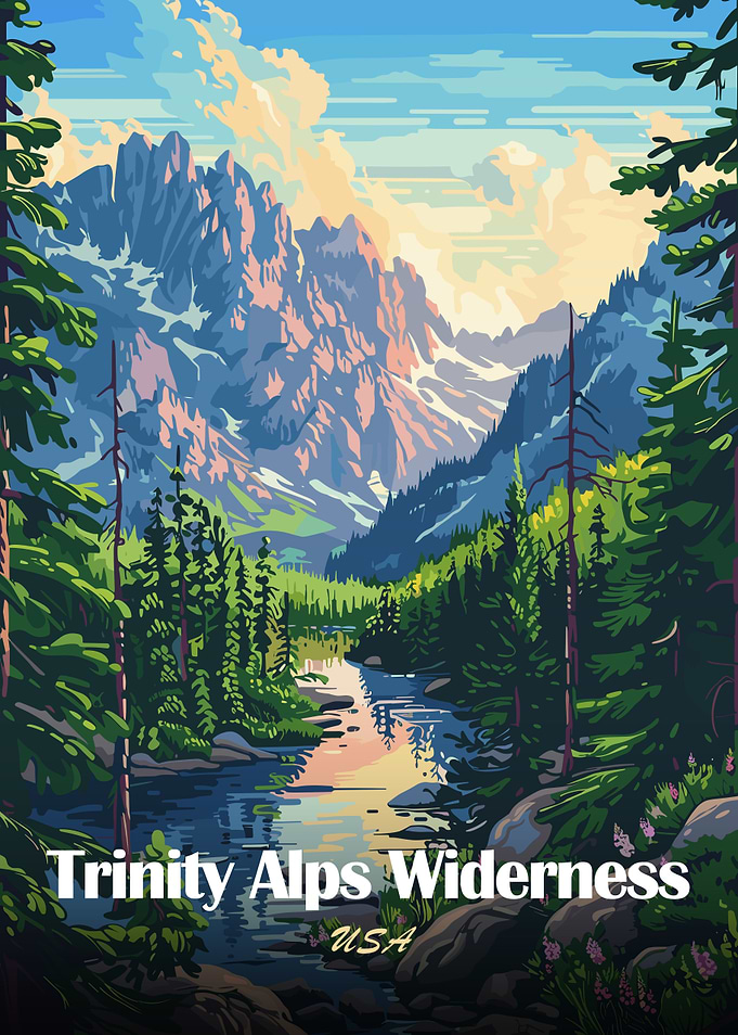 Trinity Alps Wilderness USA Landscape Art