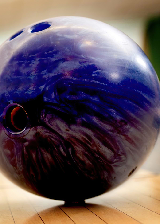 Swirl Patterned Bowling Ball Close-Up