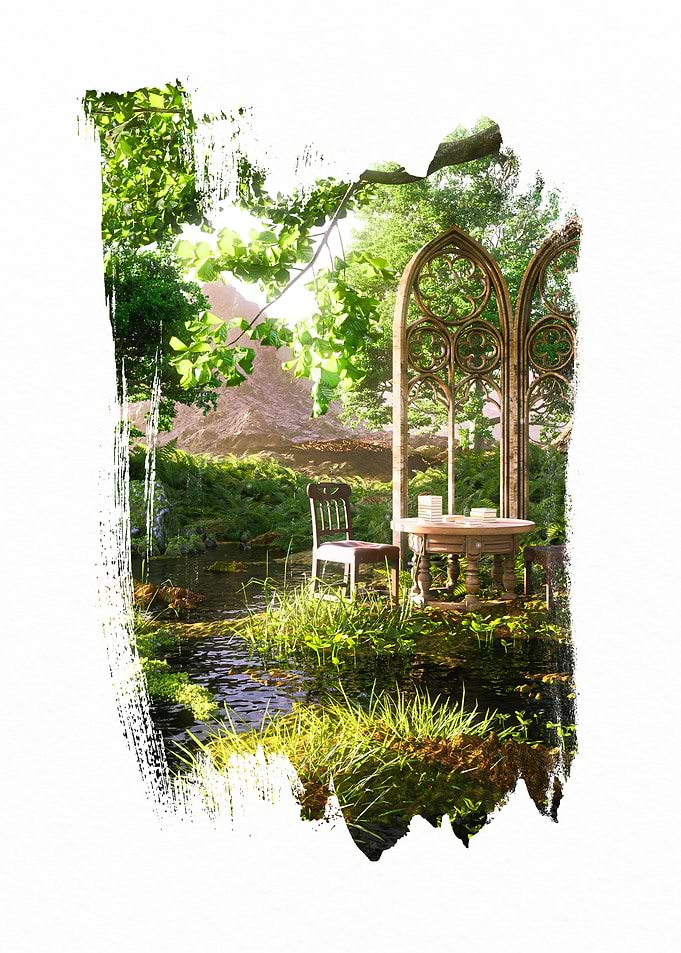 Enchanted Garden with Table and Chair