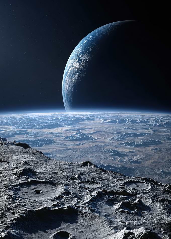 Earthrise from the Moon's Surface