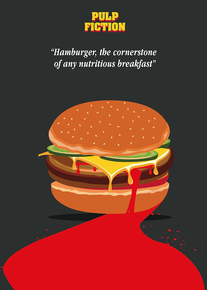 Pulp Fiction Movie Hamburger Breakfast