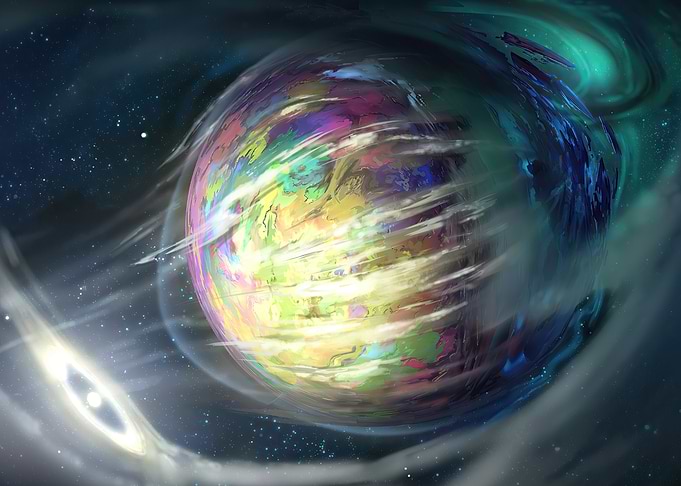 Colorful Planet in Space