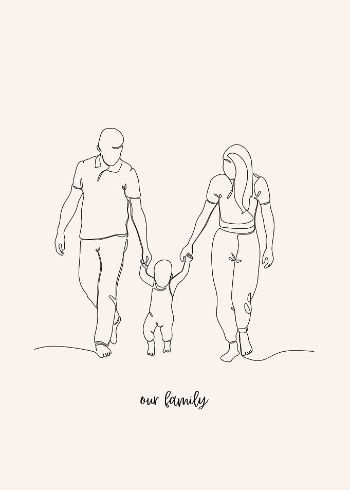 Minimalist Family Line Art