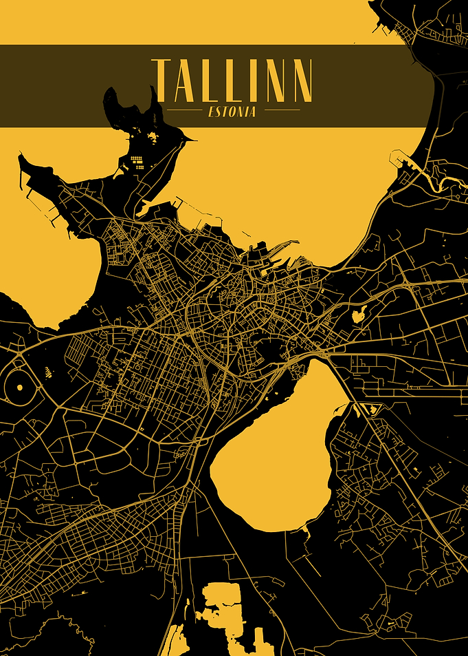 Golden Tallinn City Map