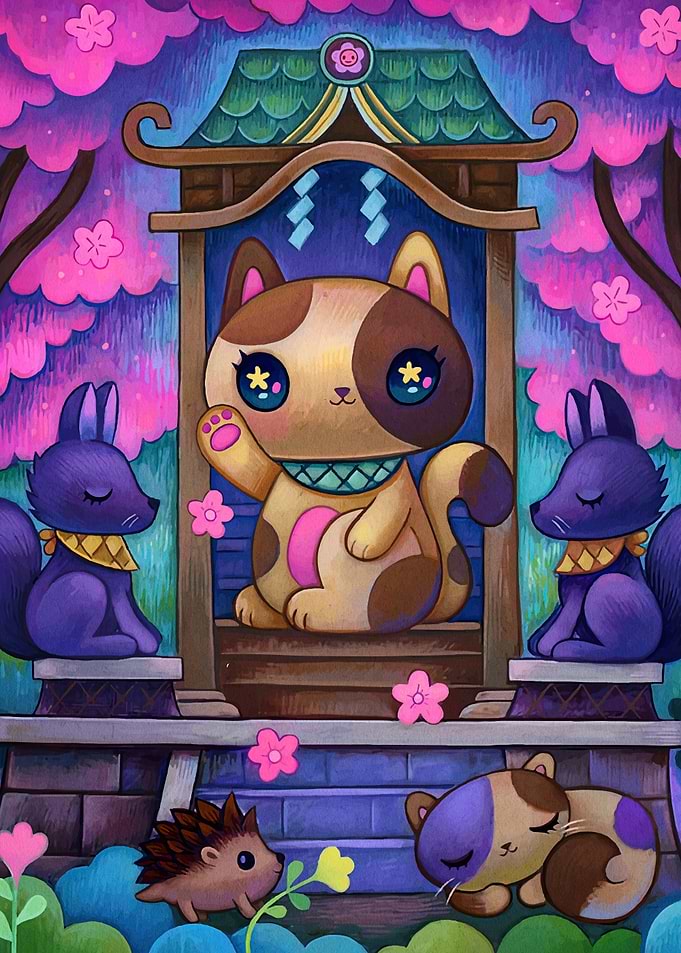 Cute Animals in Japanese Shrine