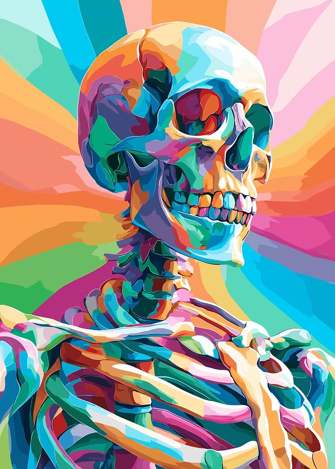 Colorful Skeleton Art