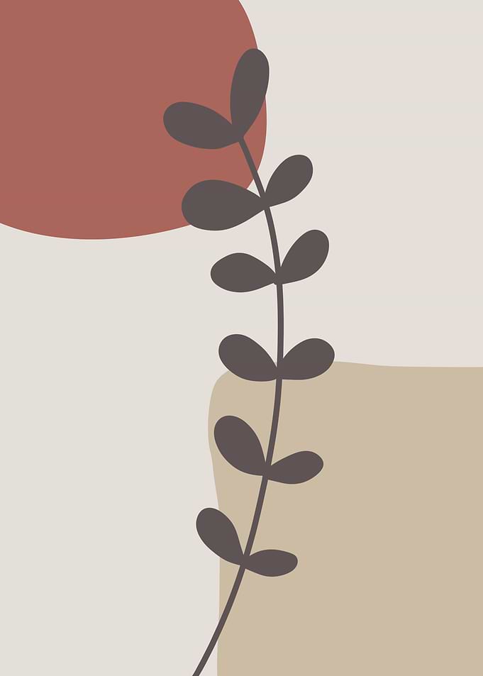 Abstract Floral Art with Neutral Colors